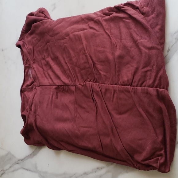 Daily Ritual XXL Jersey Ruched Front Half-Sleeve Dress in Brown Size XXL - Picture 5 of 9